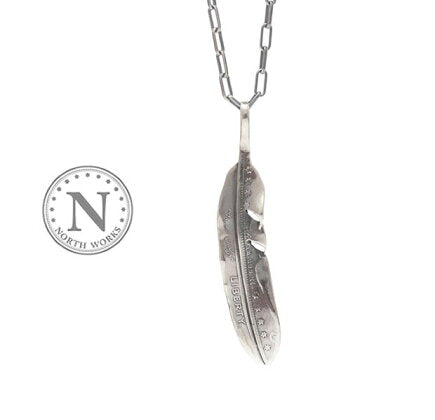 NORTH WORKS Silver Feather Necklace N-530