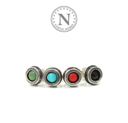 NORTH WORKS Stone Pierce Silver Earring P-003