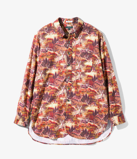 Engineered Garments 19C BD SHIRT - COTTON DEER PRINT