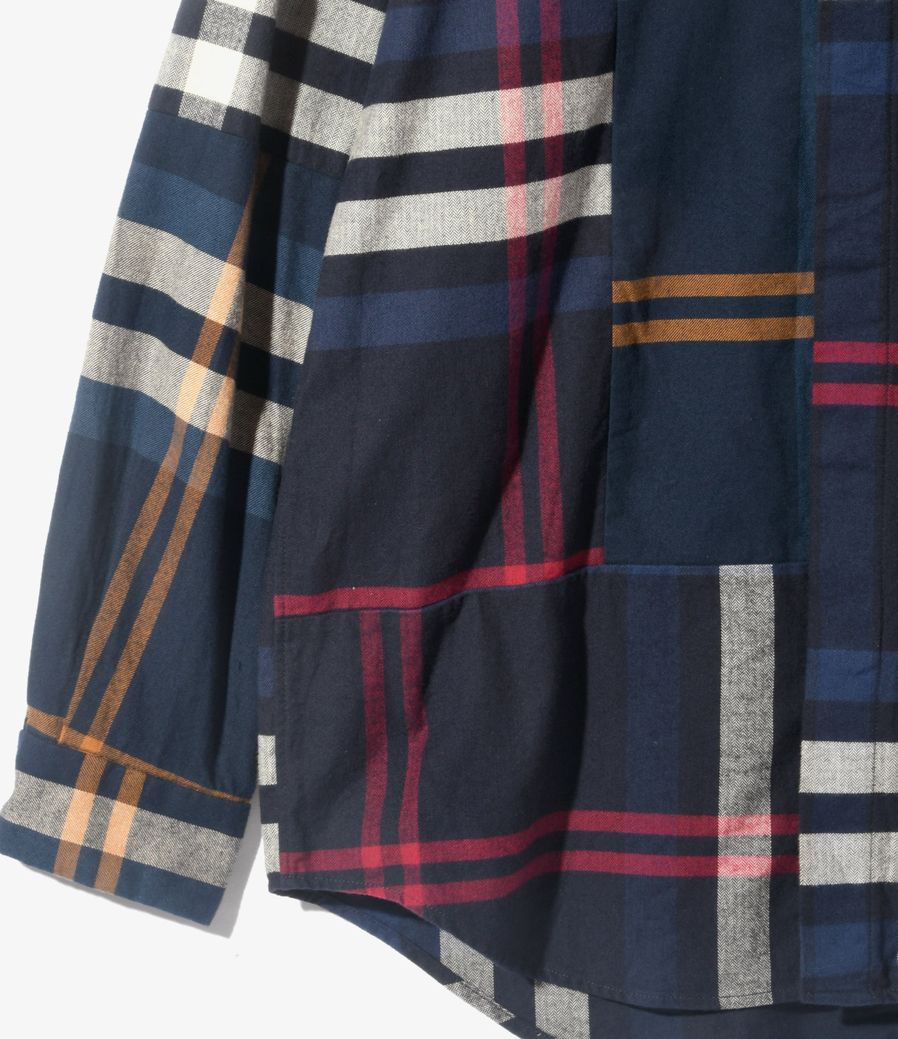 Engineered Garments COMBO S/C SHIRT - BIG PLAID FLANNEL