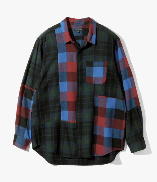 Engineered Garments COMBO S/C SHIRT - COTTON BLOCK CHECK