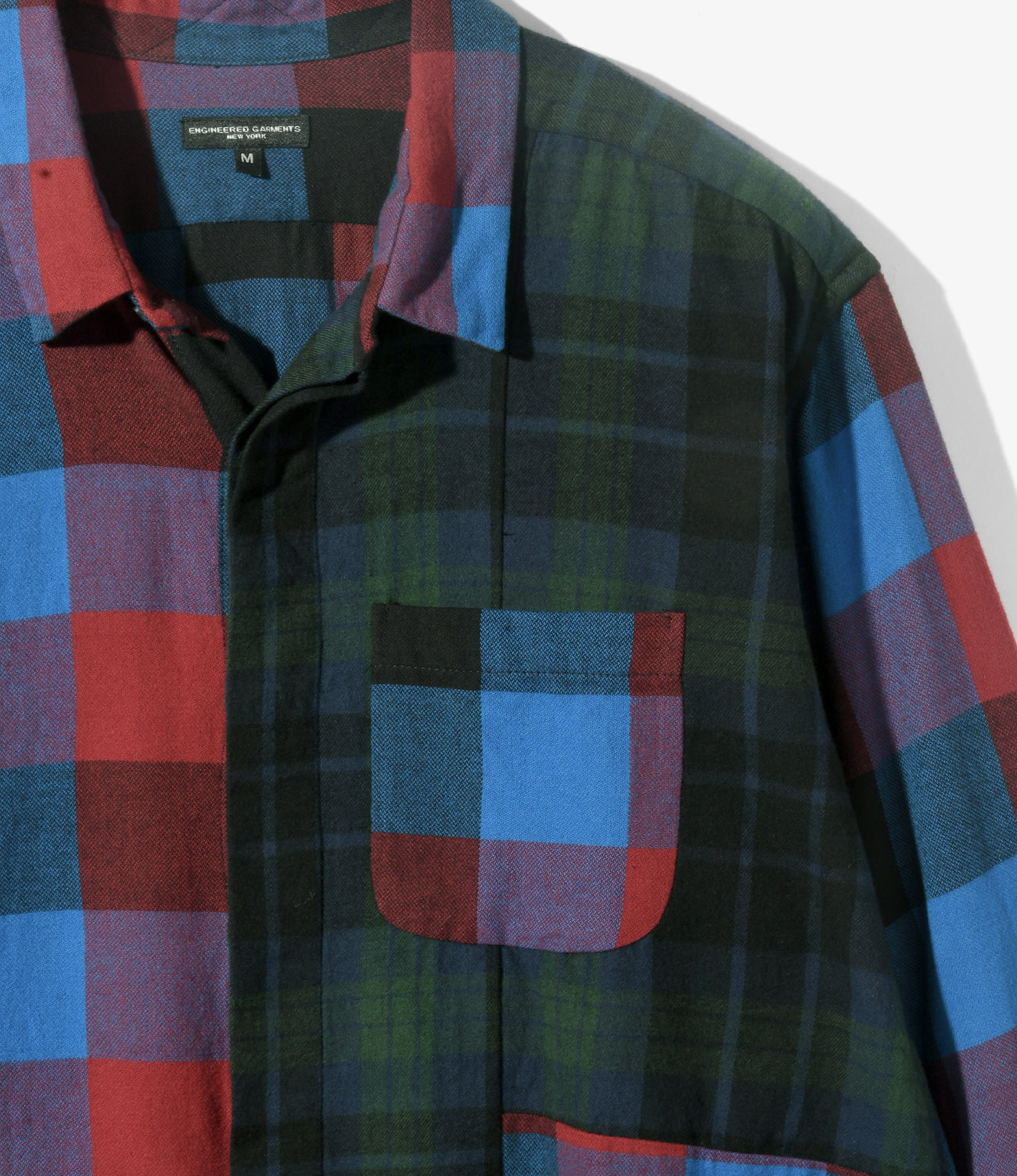 Engineered Garments COMBO S/C SHIRT - COTTON BLOCK CHECK