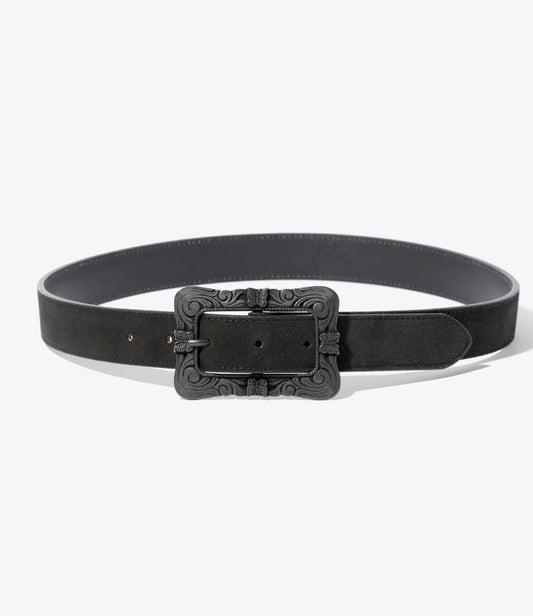 Needles Papillon Sq. Buckle Belt-Suede Lthr.