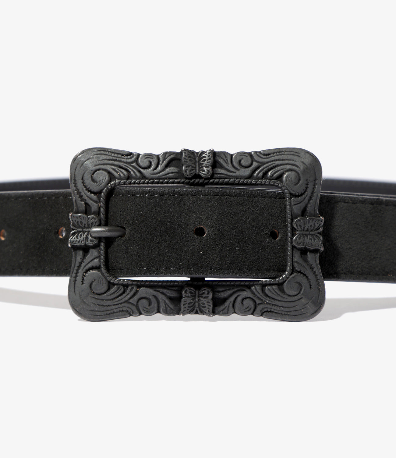 Needles Papillon Sq. Buckle Belt-Suede Lthr.