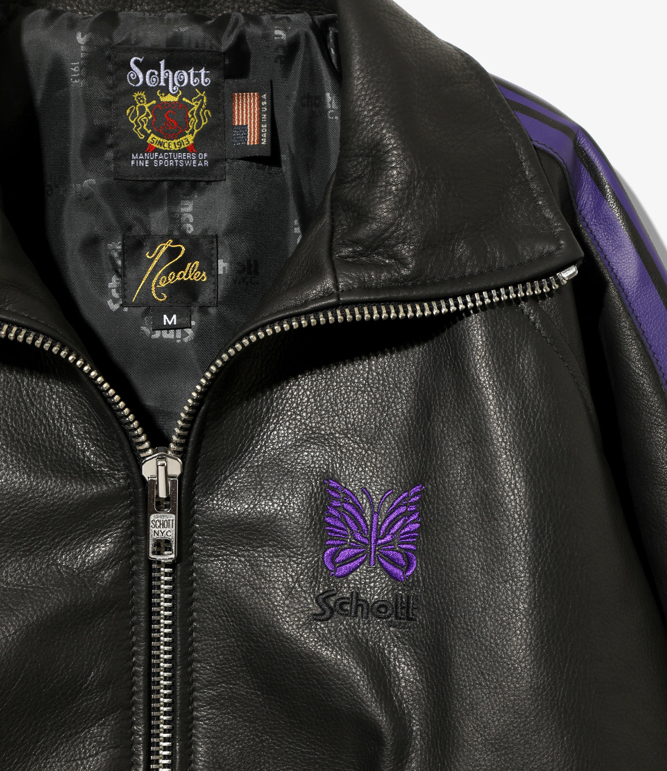 NEEDLES X Schott Track Jacket - Cowhide Leather – unexpected store