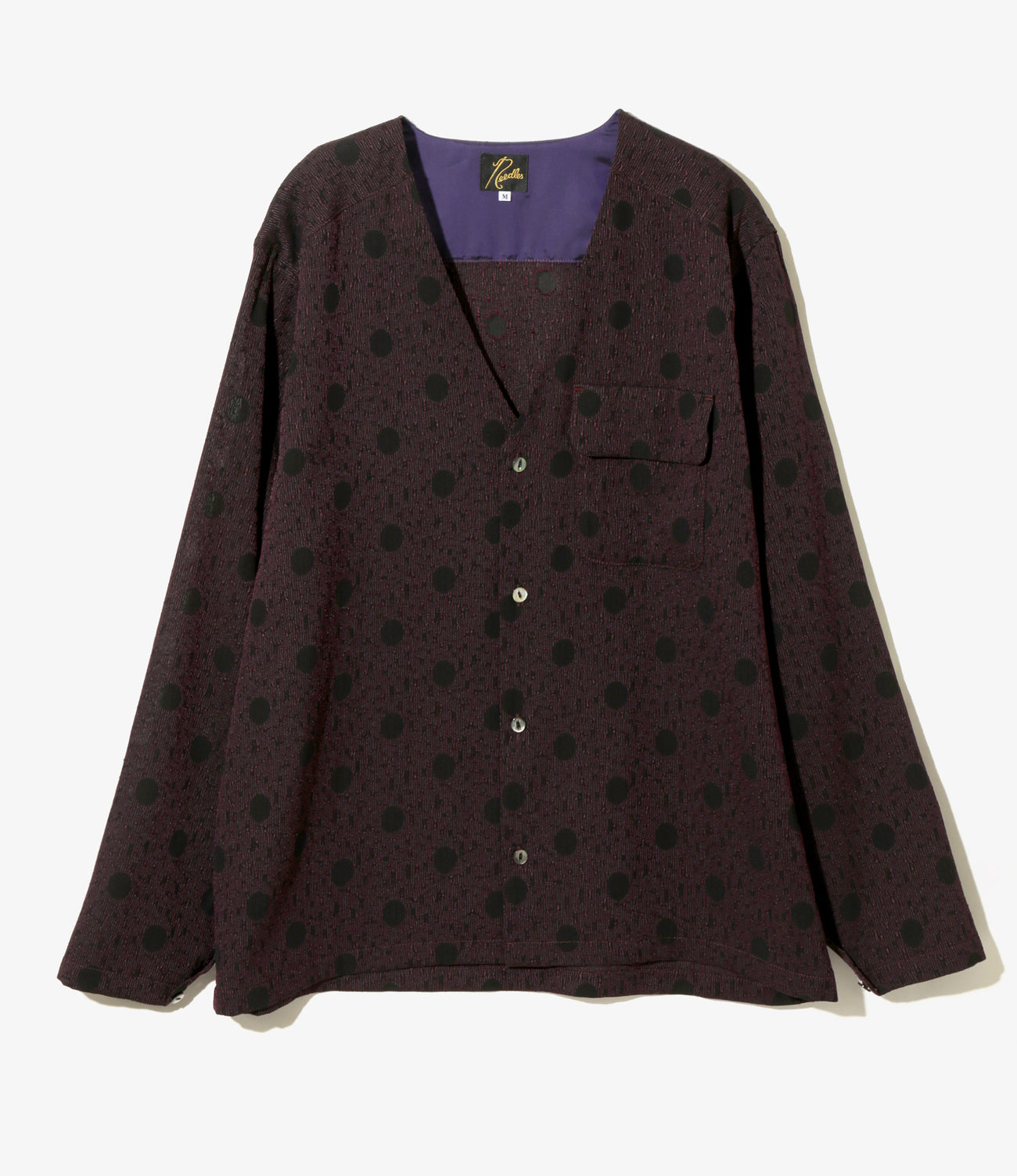 Needles V NECK SHIRT - R/PE POLKADOT CUT JQ.