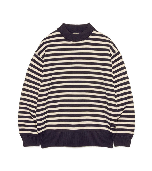 nanamica Mock Neck Stripe Sweater