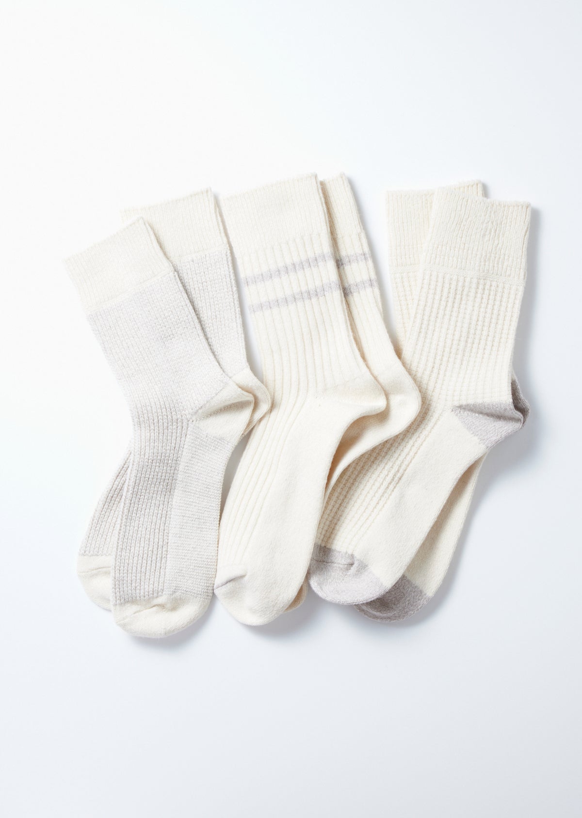 RoToTo RECYCLE COTTON / WOOL DAILY 3 PACK SOCKS