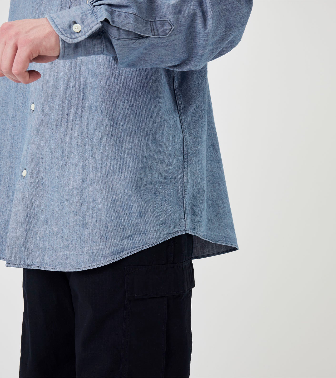 nanamica OOAL Button Down Denim Shirt