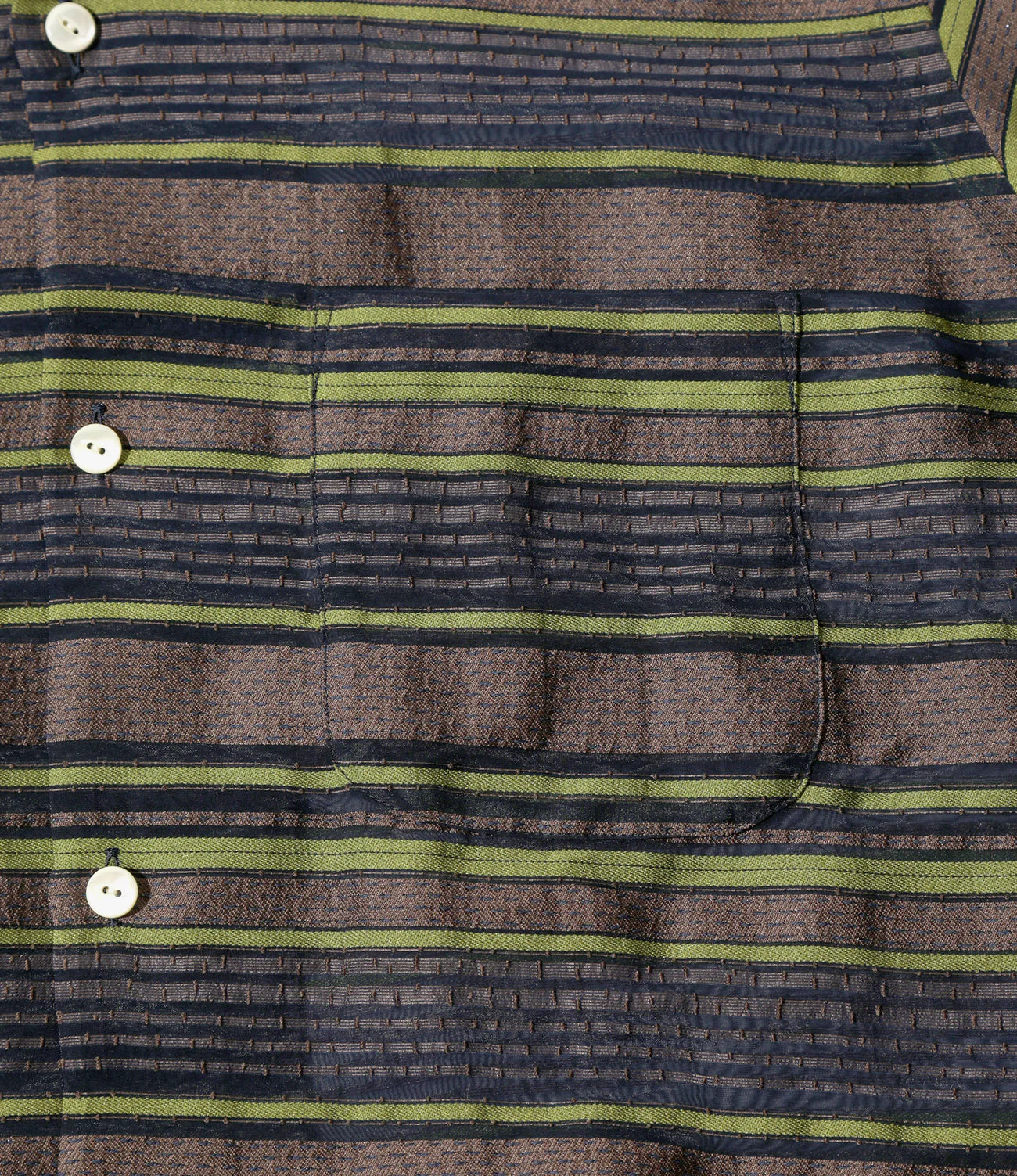 Needles S/S One-Up Shirt - PE/CU/N/C/R Chiffon Stripe Jq.