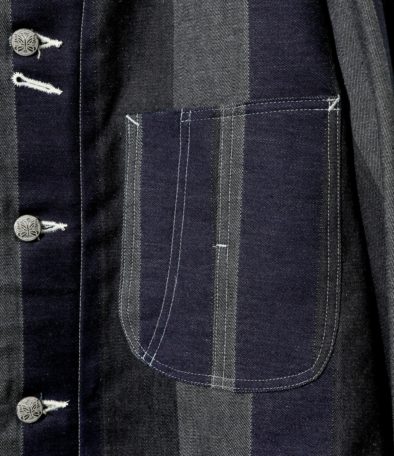 Needles Chore Coat - 10oz Denim / Stripe Jq.