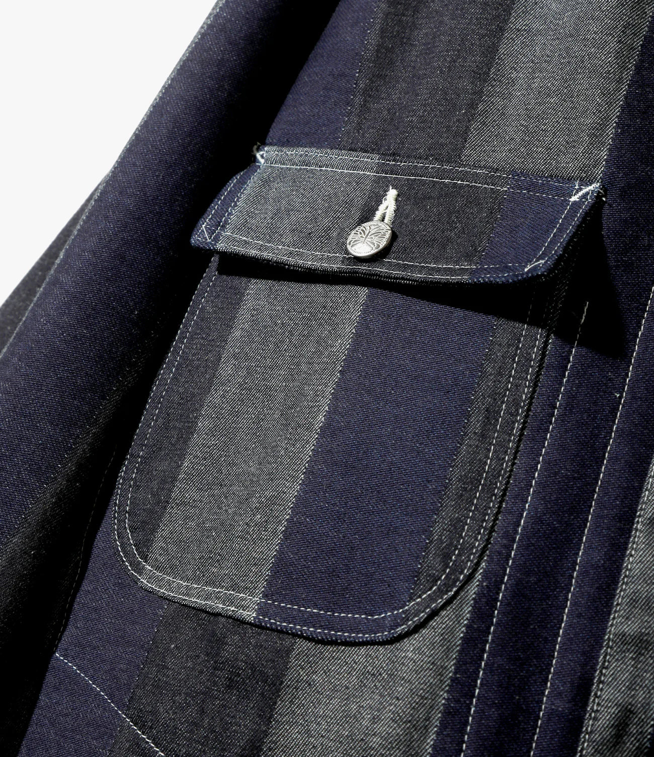 Needles Chore Coat - 10oz Denim / Stripe Jq.