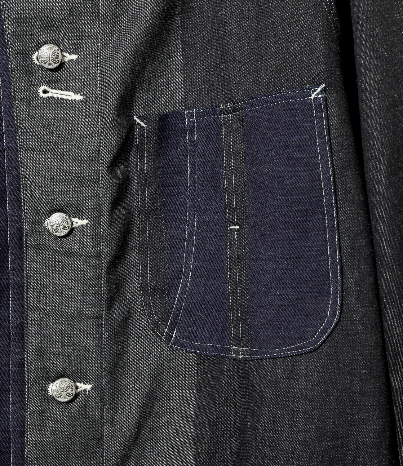 Needles Chore Coat - 10oz Denim / Stripe Jq.