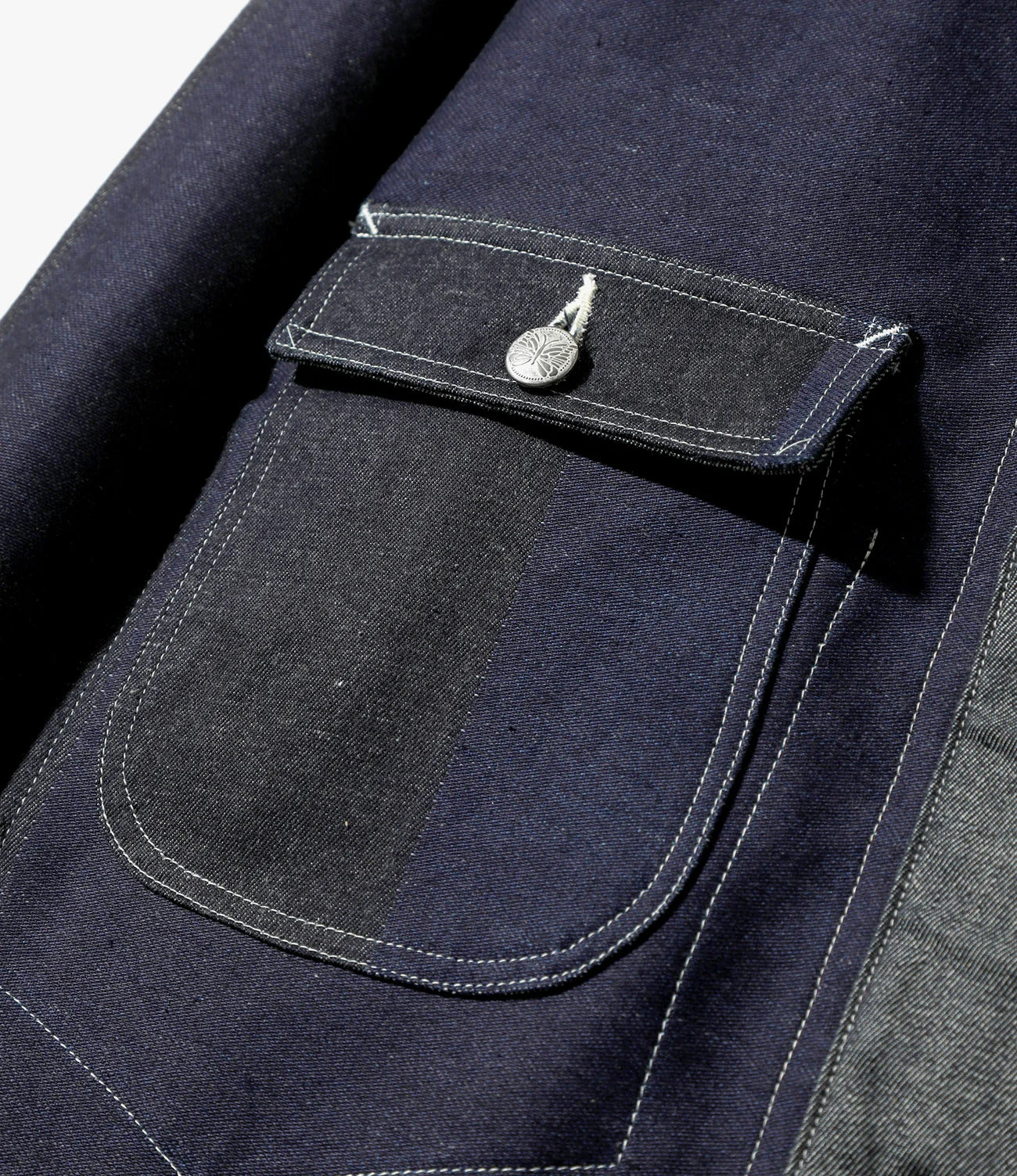 Needles Chore Coat - 10oz Denim / Stripe Jq.