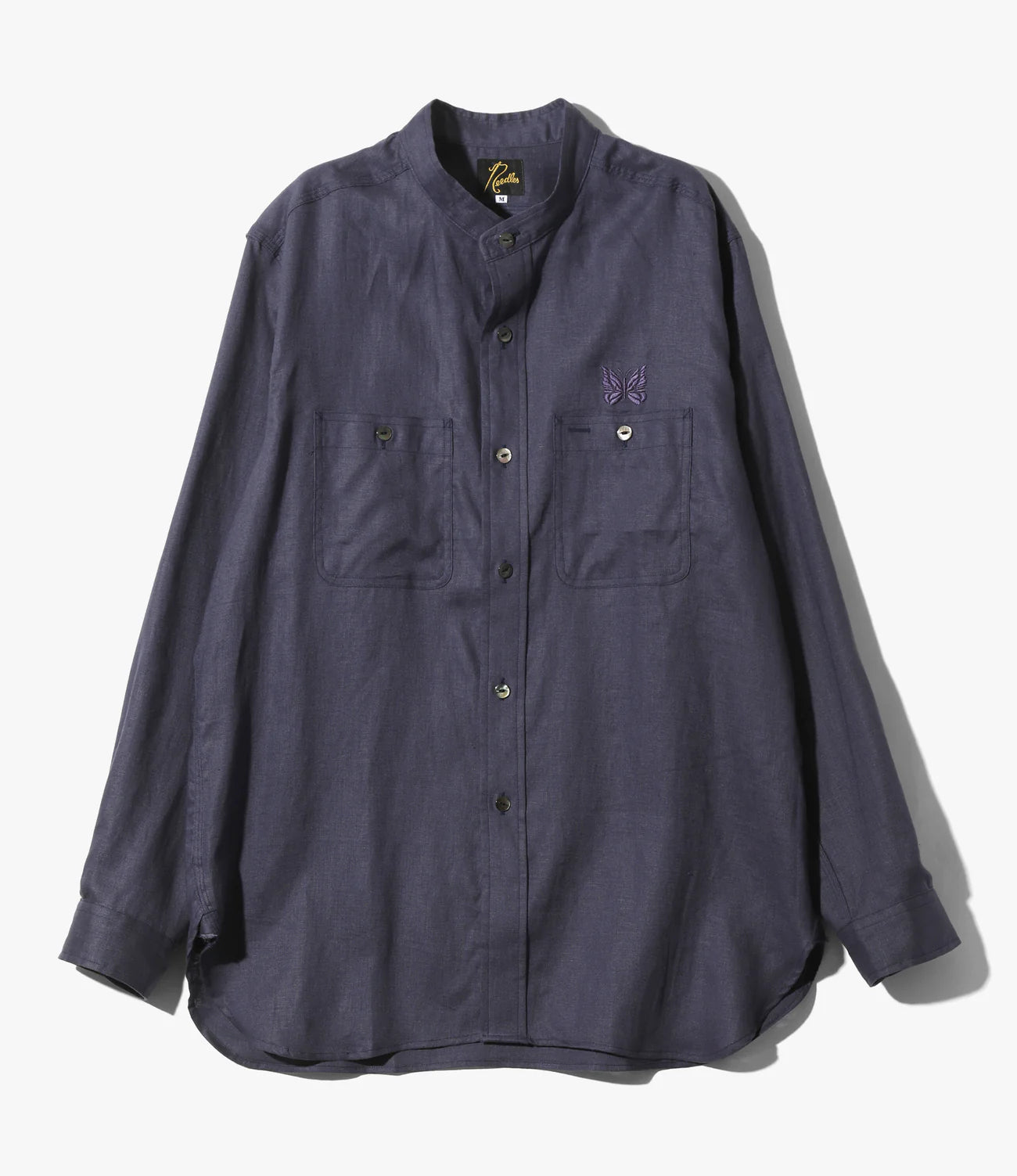 Needles Band Collar Work Shirt - Linen Canvas