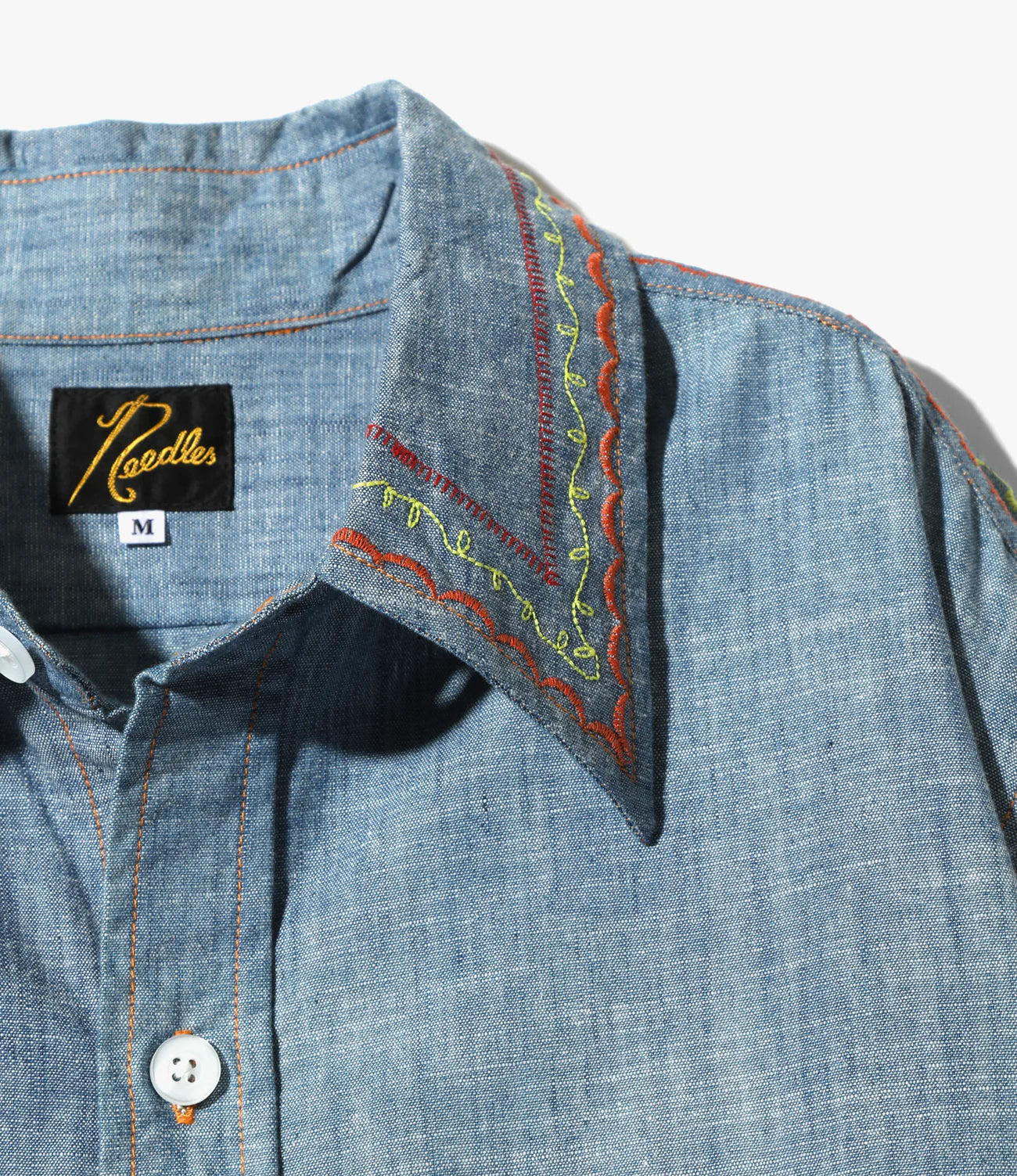 Needles Work Shirt - Cotton Chambray / India Emb.