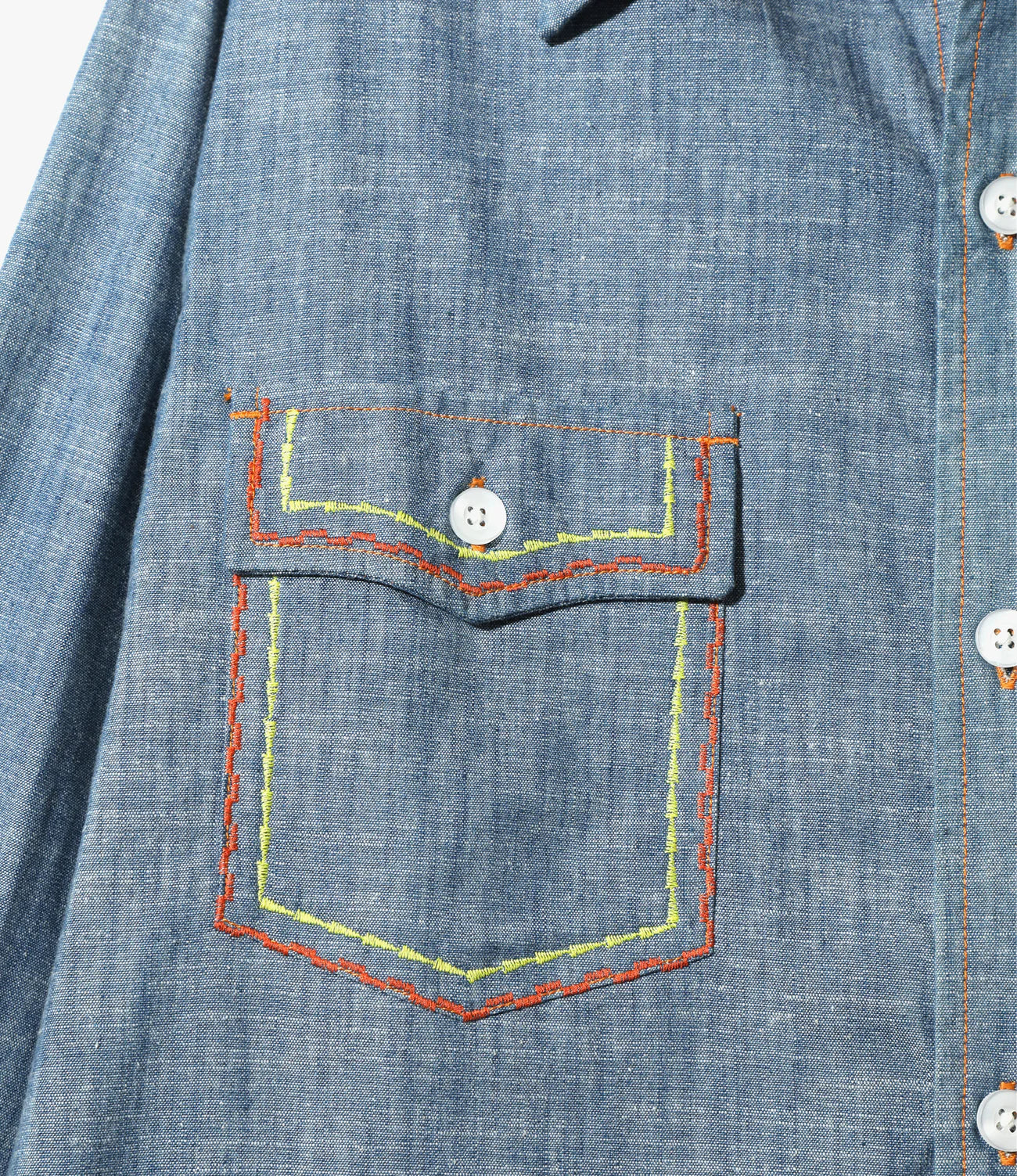 Needles Work Shirt - Cotton Chambray / India Emb.