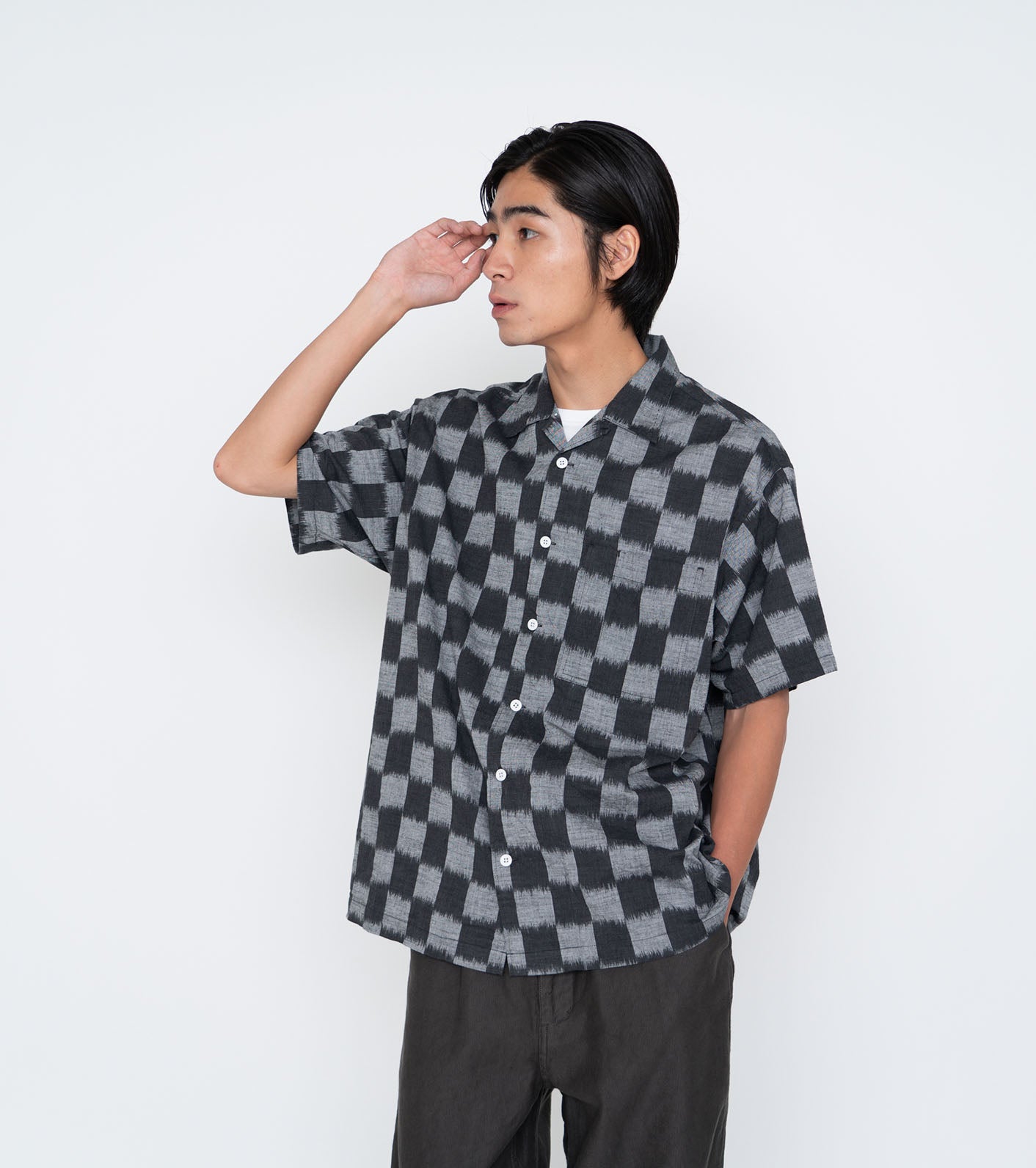 THE NORTH FACE PURPLE LABEL Open Collar Checkerboard Field S/S Shirt