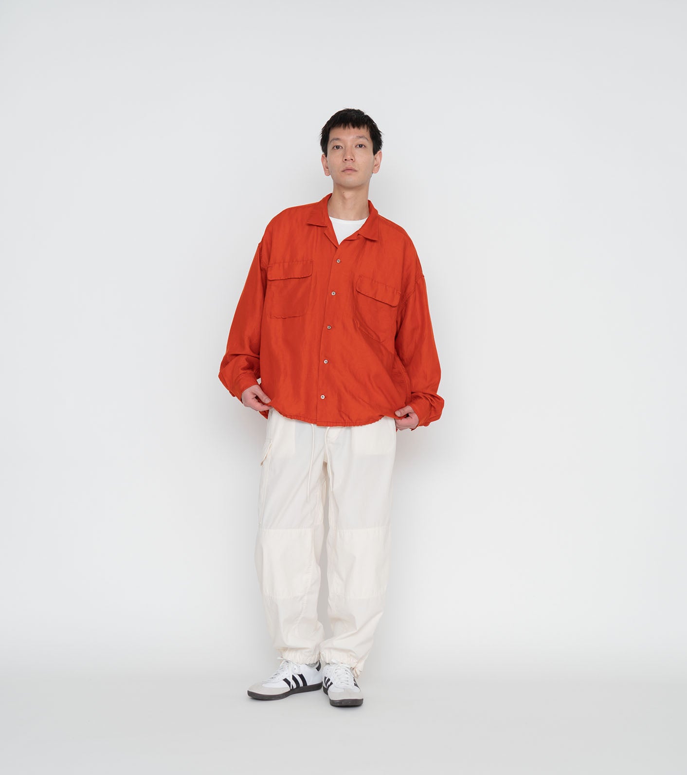 nanamica Open Collar Cupra Hemp Shirt