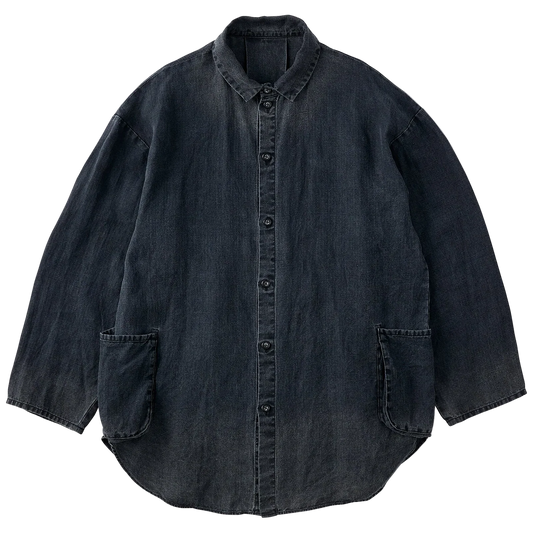 Porter Classic BLACK LINEN SHIRT JACKET
