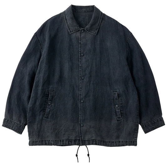 Porter Classic BLACK LINEN COACH JACKET