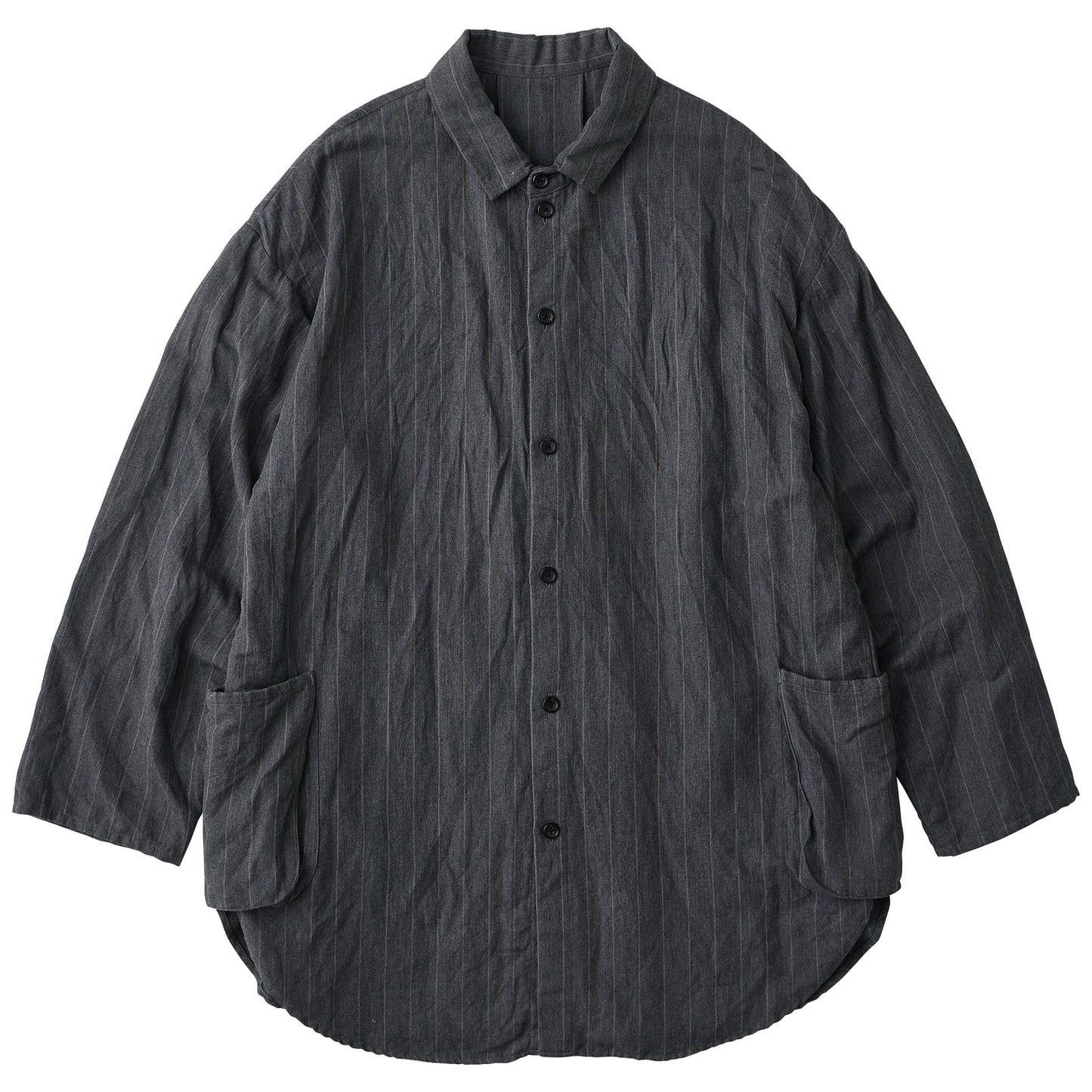 Porter Classic PIN STRIPE LINEN COTTON SHIRT JACKET