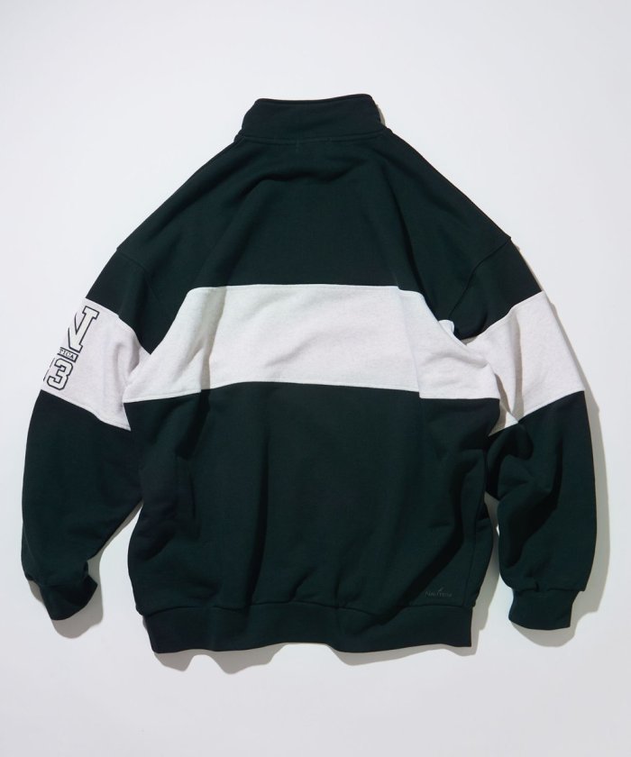 NAUTICA JAPAN Panel Border Cadet Collar Sweatshirt