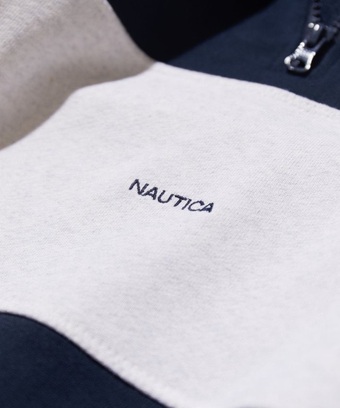 NAUTICA JAPAN Panel Border Cadet Collar Sweatshirt – unexpected store