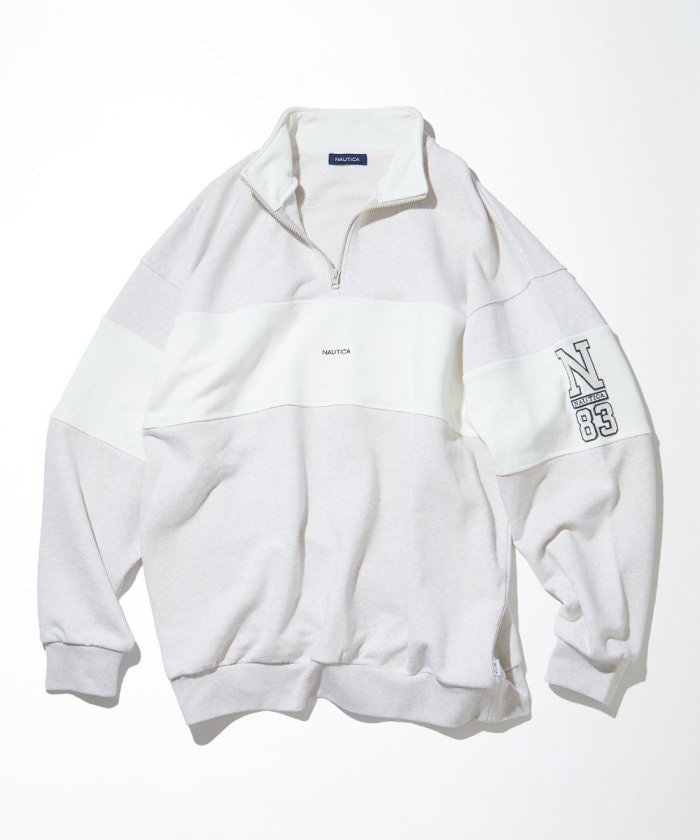 NAUTICA JAPAN Panel Border Cadet Collar Sweatshirt – unexpected store