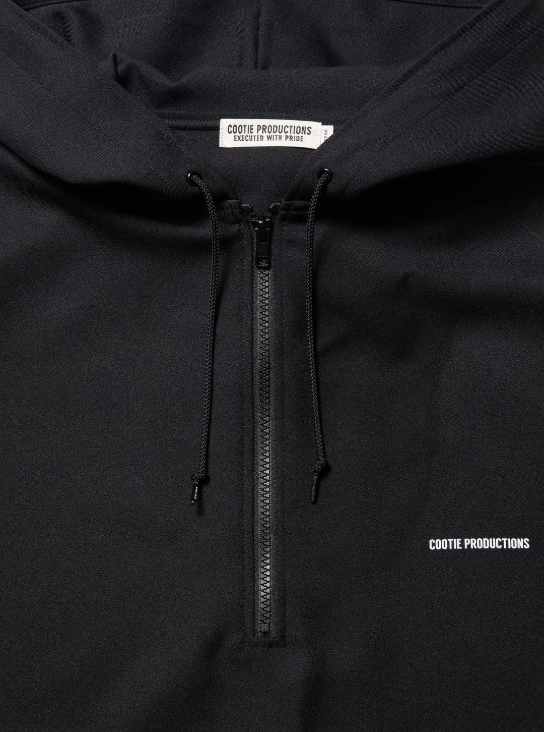 COOTIE PRODUCTIONS POLYESTER TWILL HALF ZIP HOODIE
