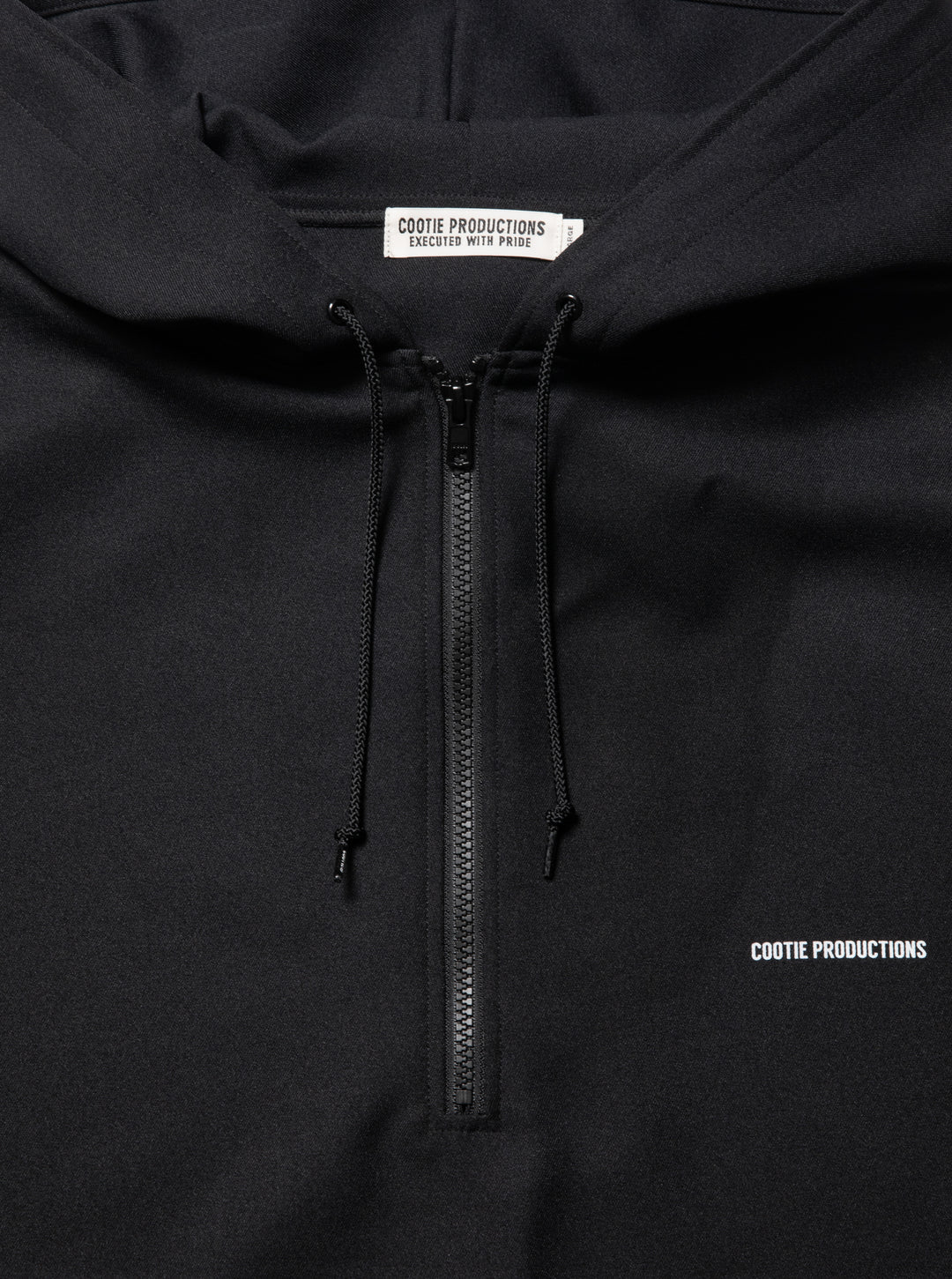 COOTIE PRODUCTIONS POLYESTER TWILL HALF ZIP HOODIE – unexpected store