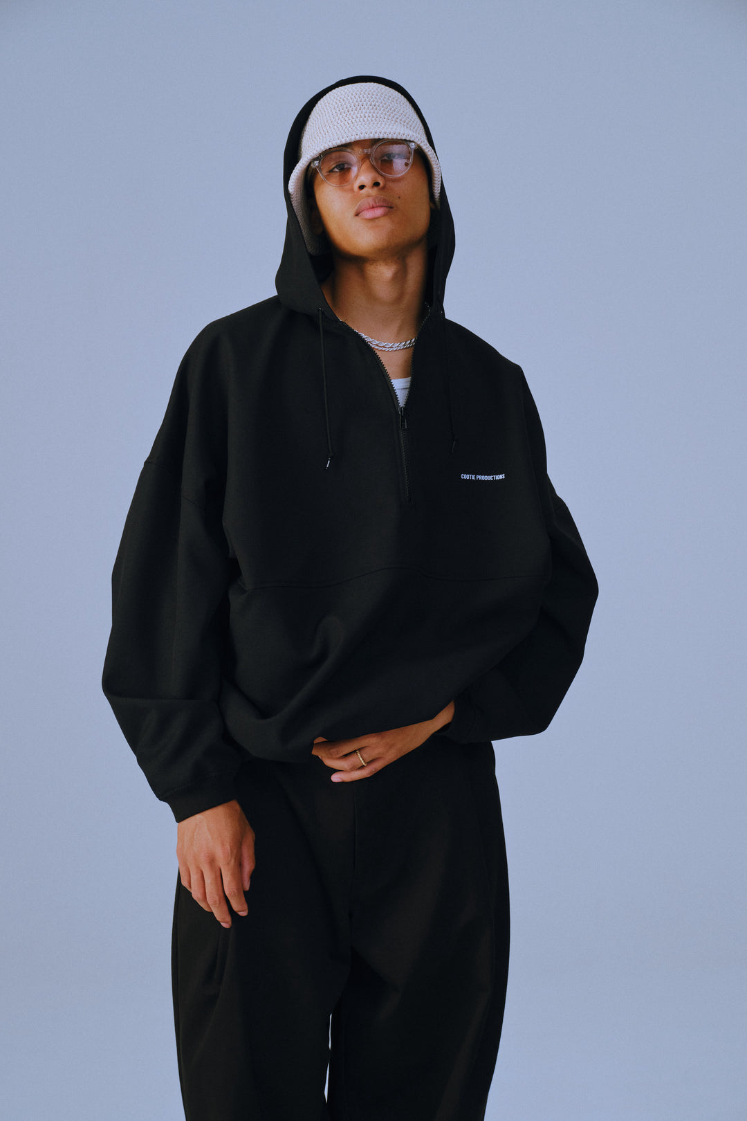 COOTIE Polyester Twill Half Zip Hoodie - パーカー