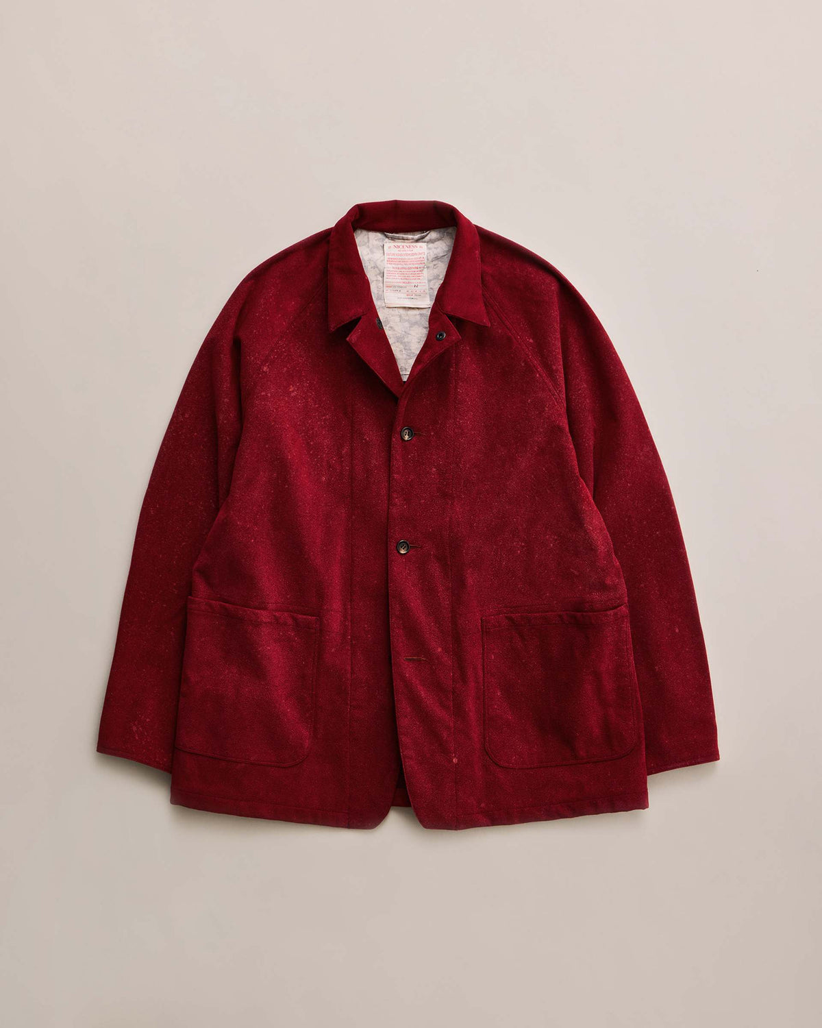 NICENESS LENNOX Bleached Faux Suede Raglan Coverall