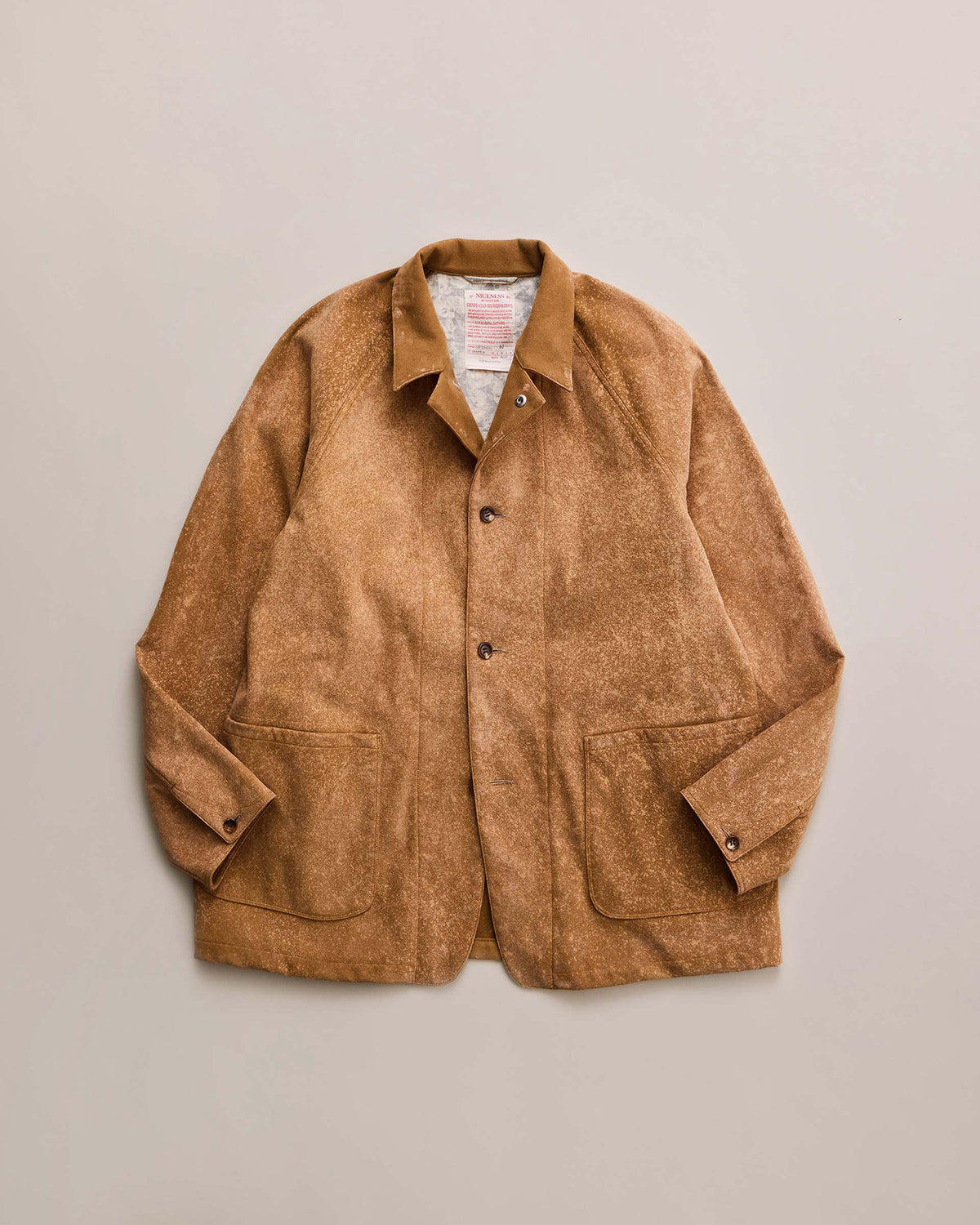 NICENESS LENNOX Bleached Faux Suede Raglan Coverall
