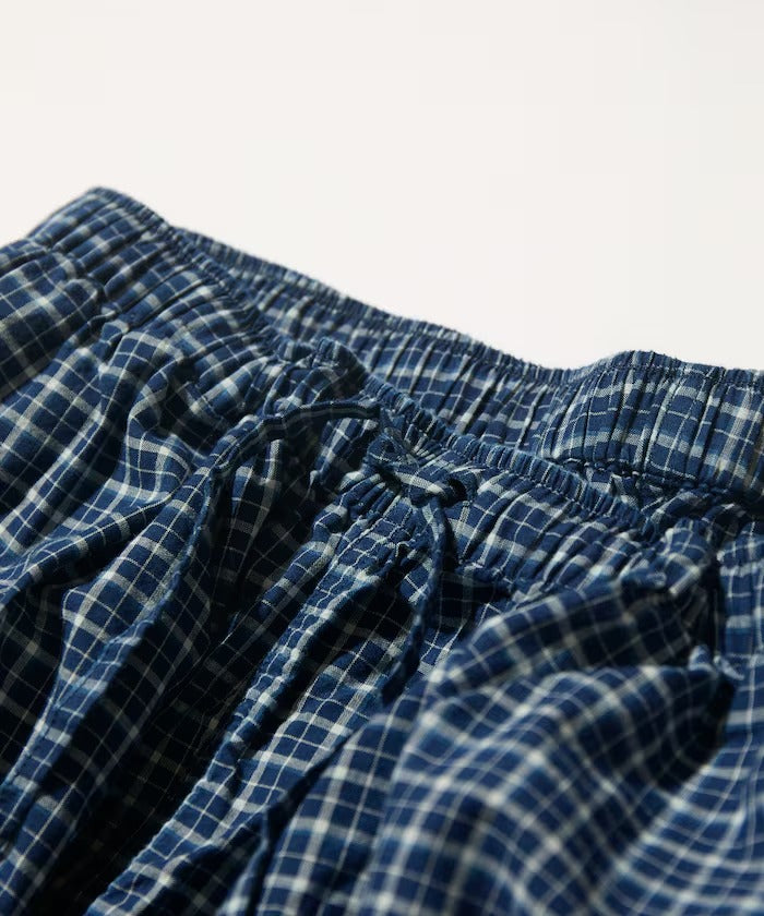 CAHLUMN Indigo Madras Check Easy Pant
