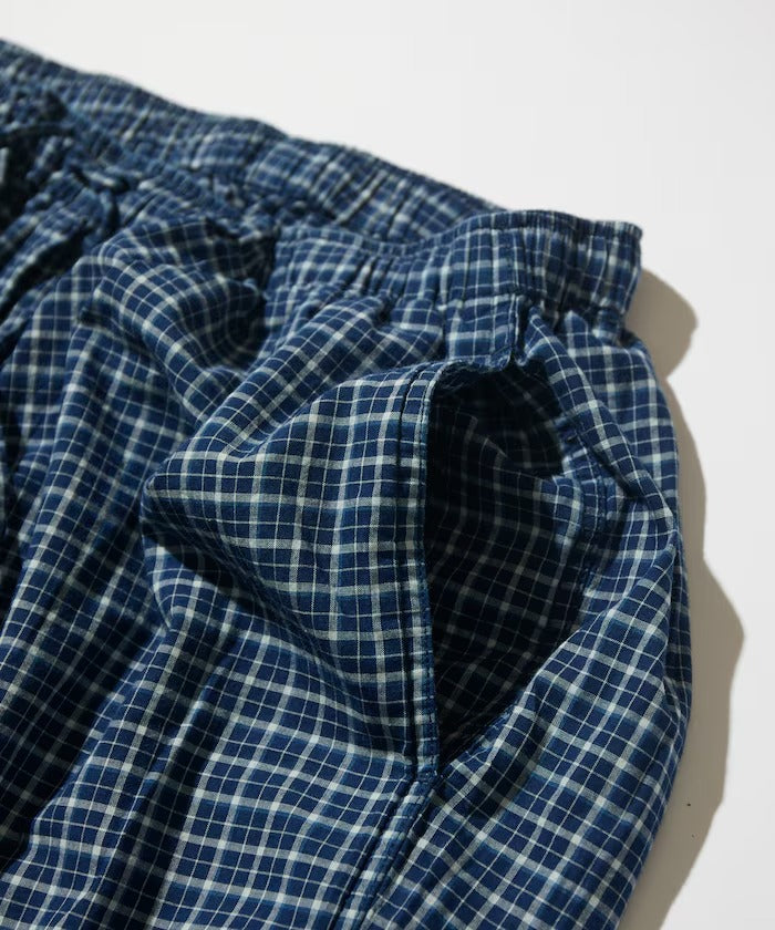 CAHLUMN Indigo Madras Check Easy Pant