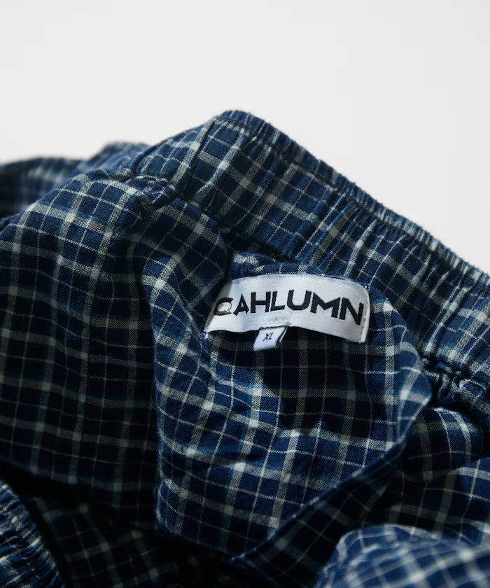 CAHLUMN Indigo Madras Check Easy Pant