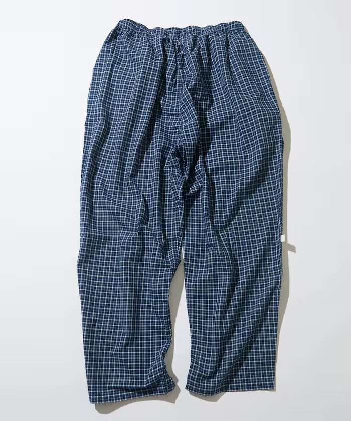 CAHLUMN Indigo Madras Check Easy Pant