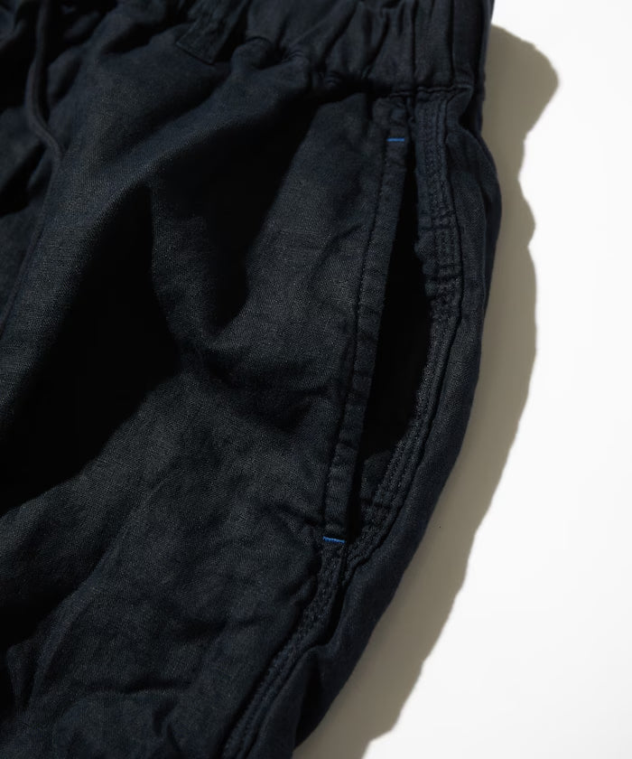 CAHLUMN Linen Gym Pant ブラック XXL CAHLUMN Belgium Linen Gym Tapered Pant 1.2 – unexpected store