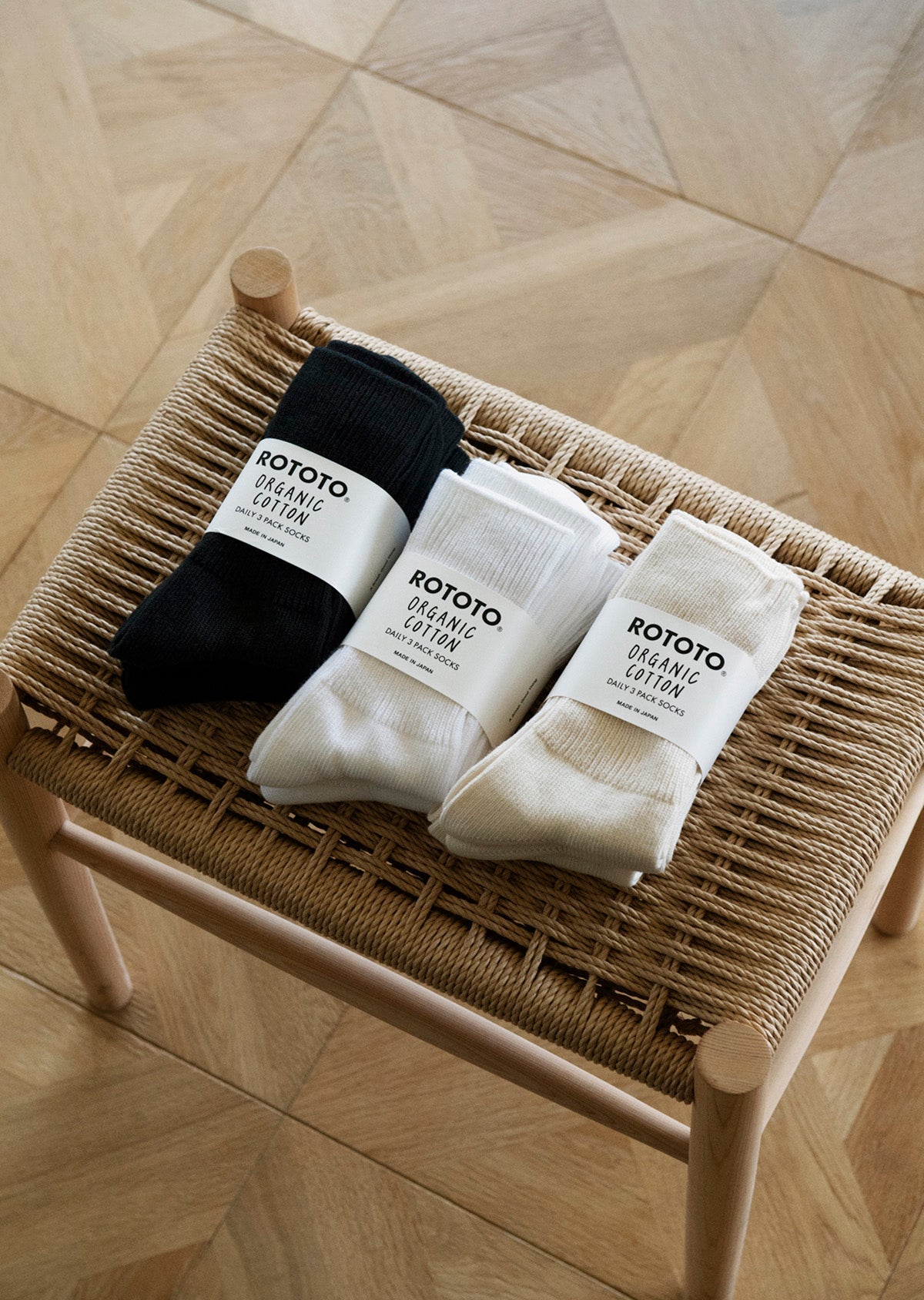 RoToTo ORGANIC DAILY 3 PACK RIBBED CREW SOCKS