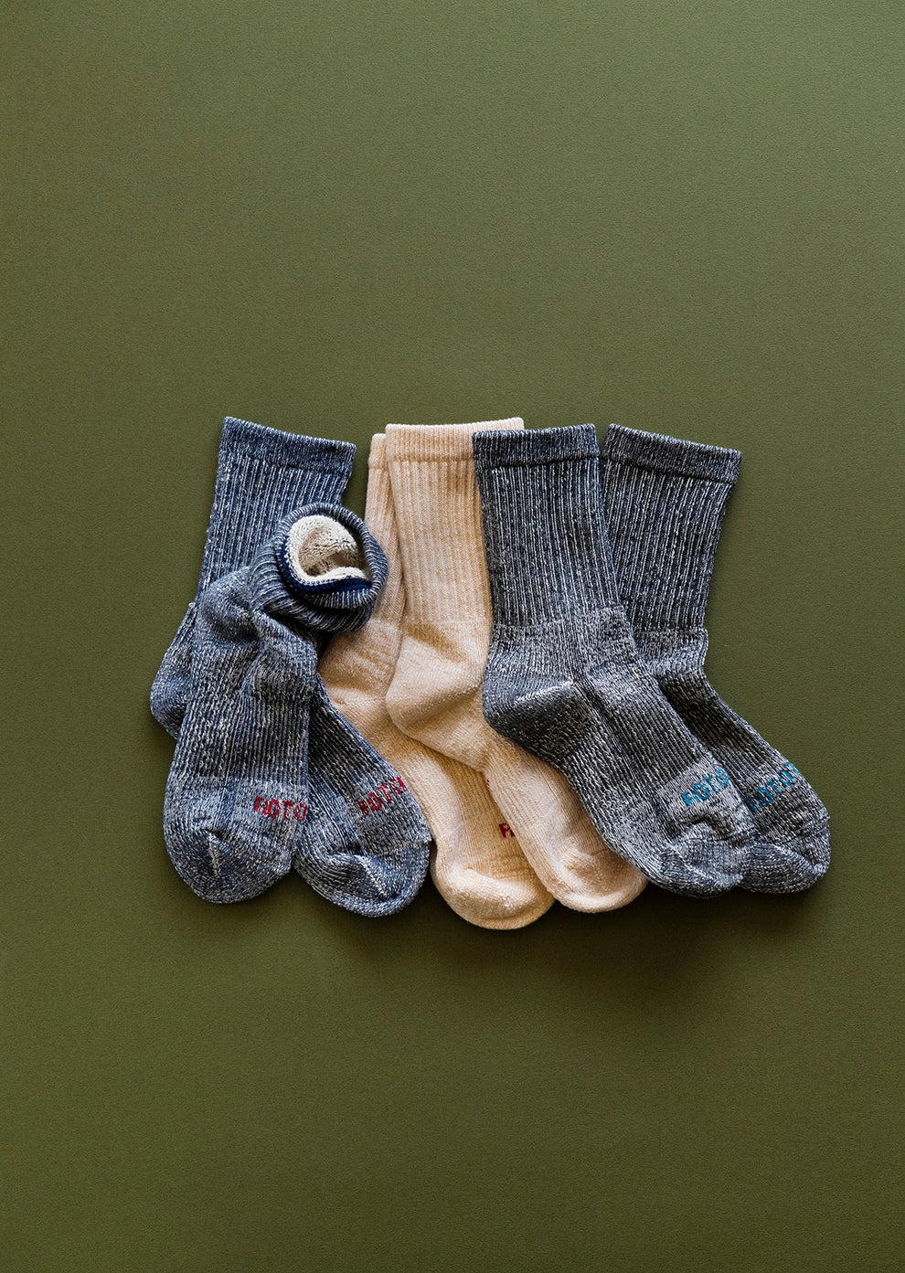 RoToTo DOUBLE FACE MINI CREW SOCKS ”ORGANIC COTTON”