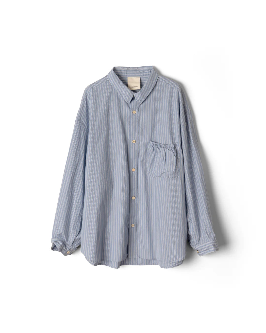 refomed WRIST PATCH WIDE SHIRT “STRIPE’’