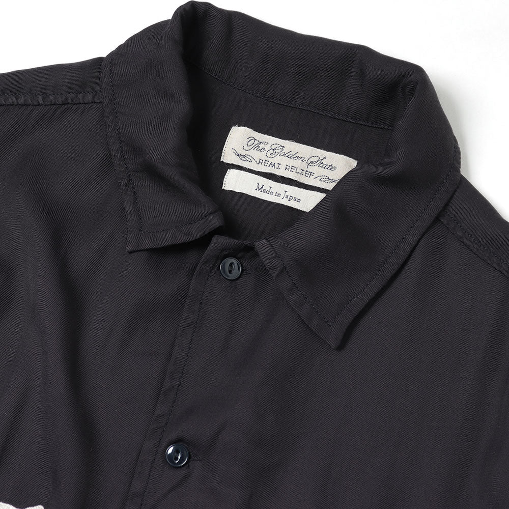 REMI RELIEF Rayon twill ska pattern S/S SHIRT (embroidery)