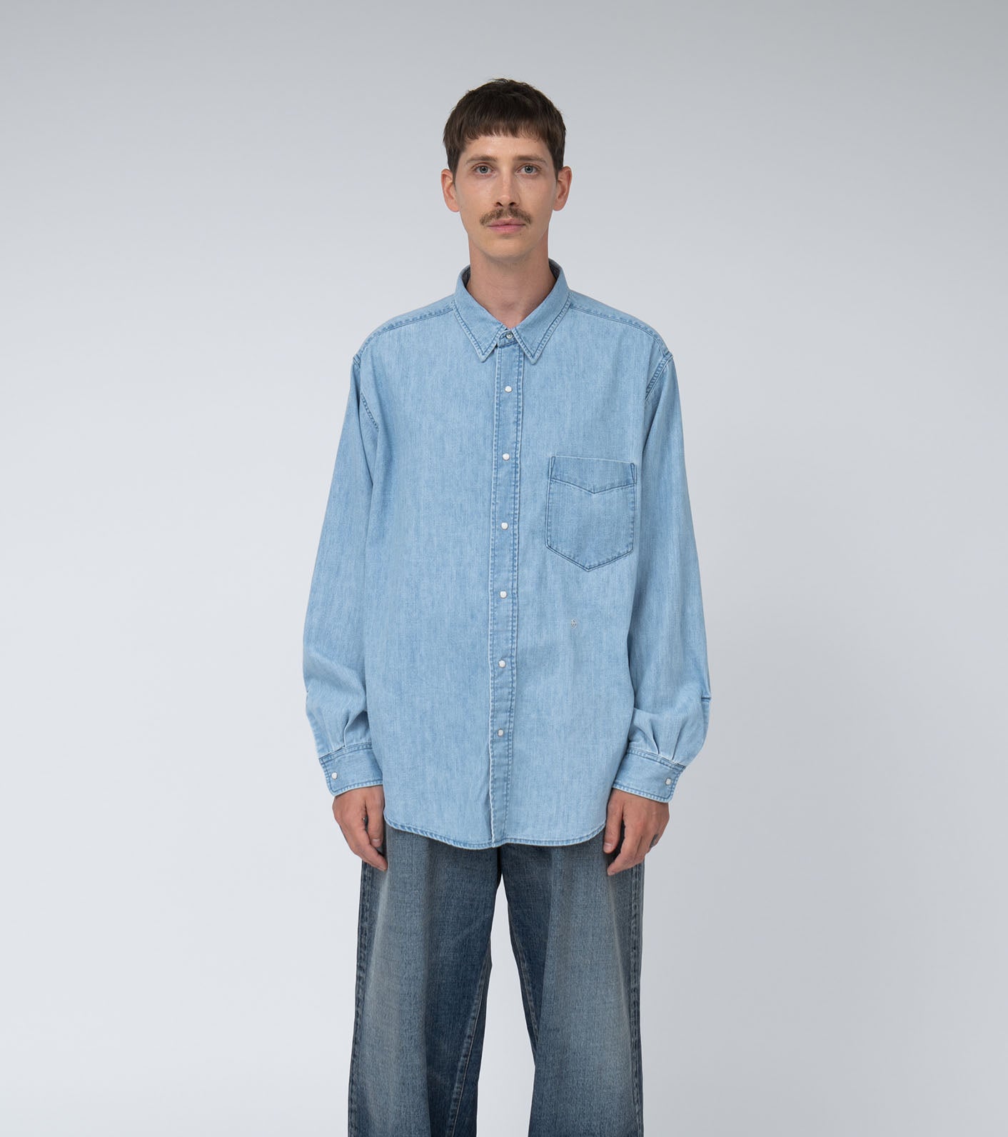 nanamica Regular Collar Light Denim Shirts