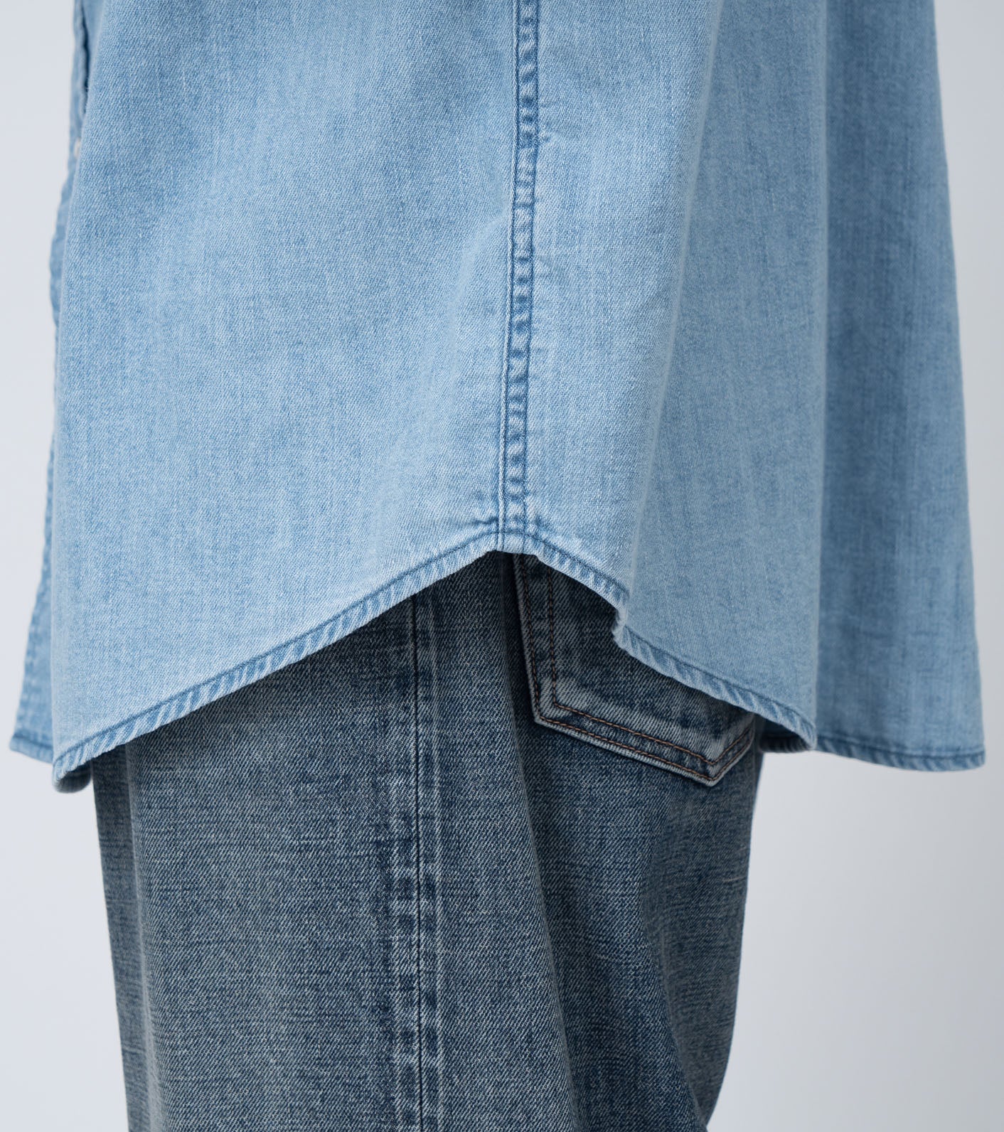nanamica Regular Collar Light Denim Shirts