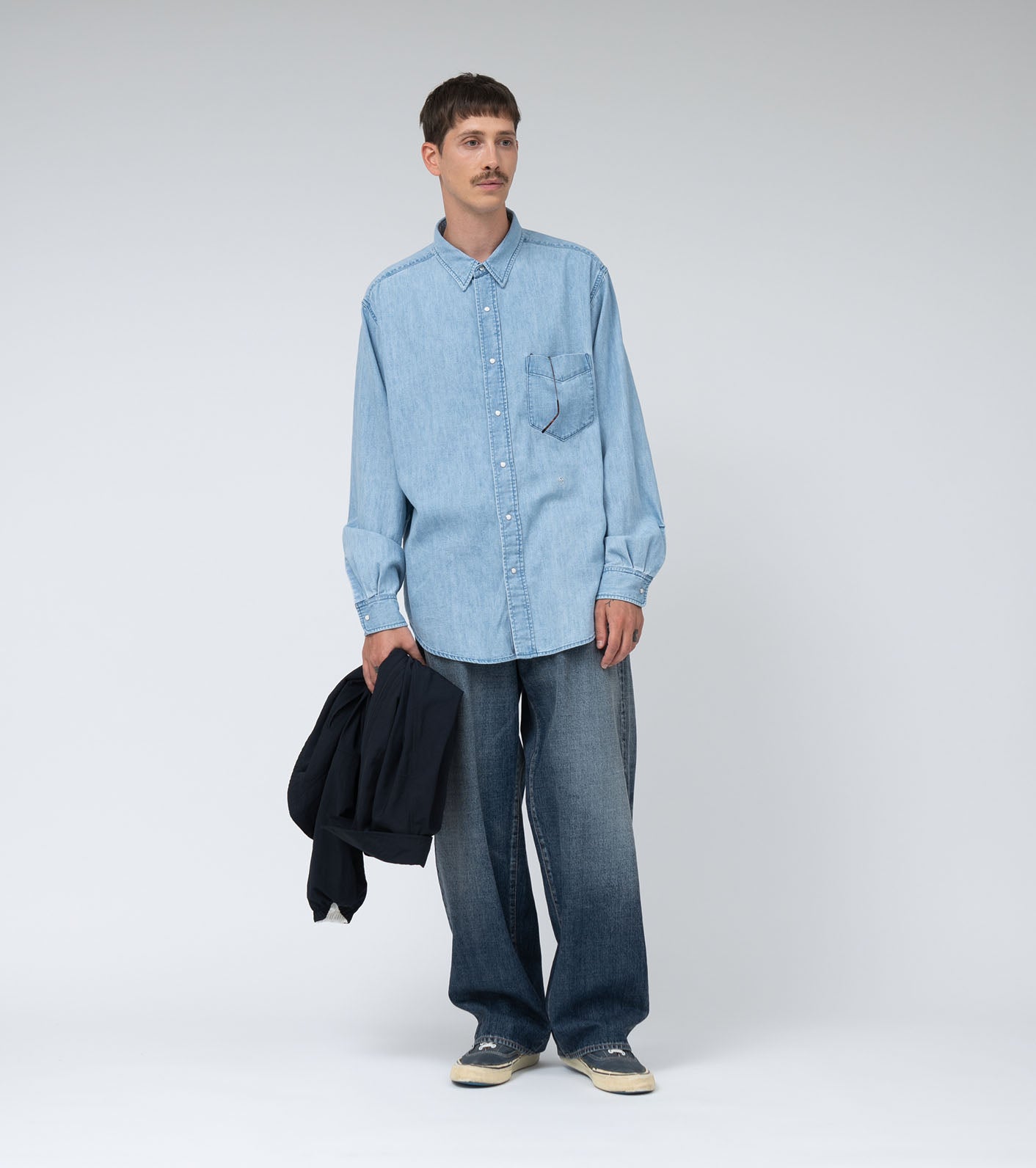 nanamica Regular Collar Light Denim Shirts