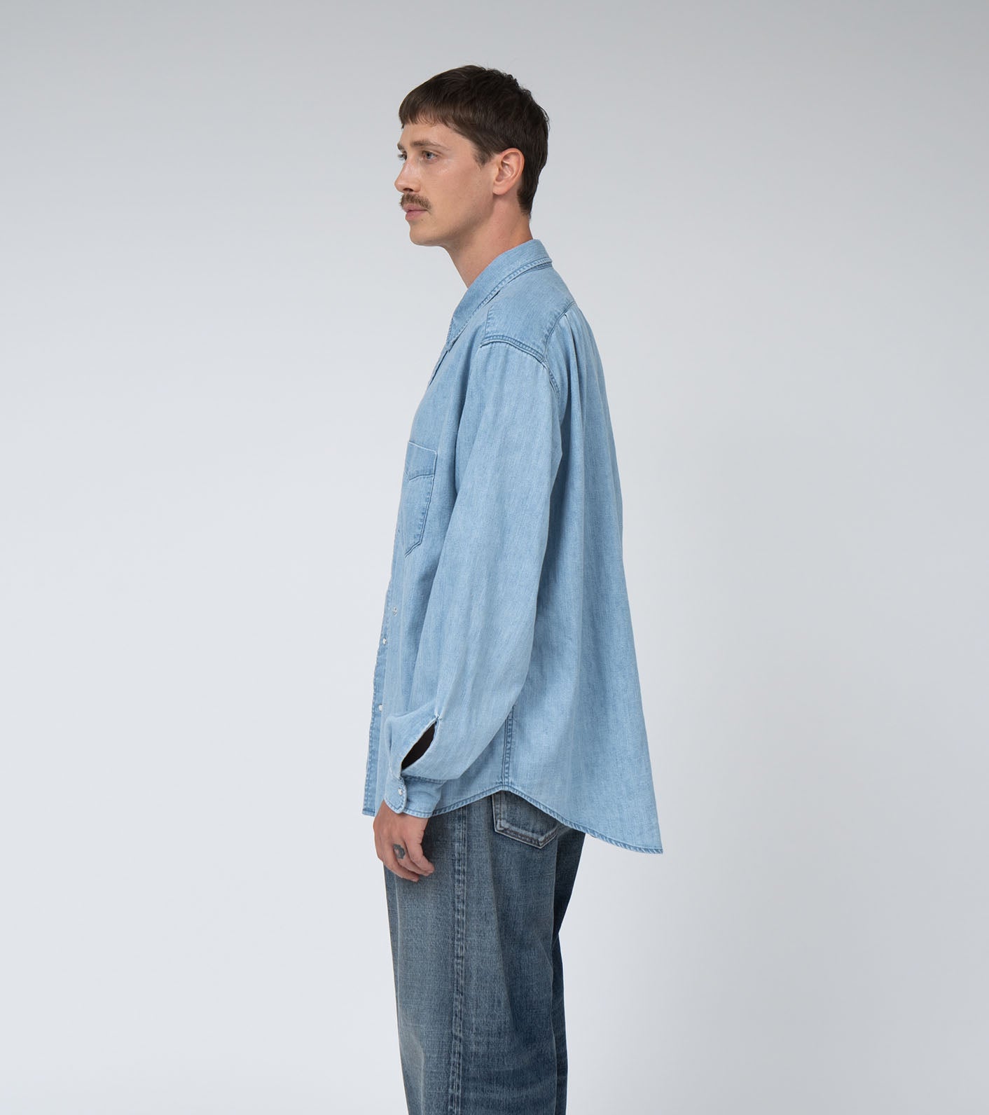 nanamica Regular Collar Light Denim Shirts