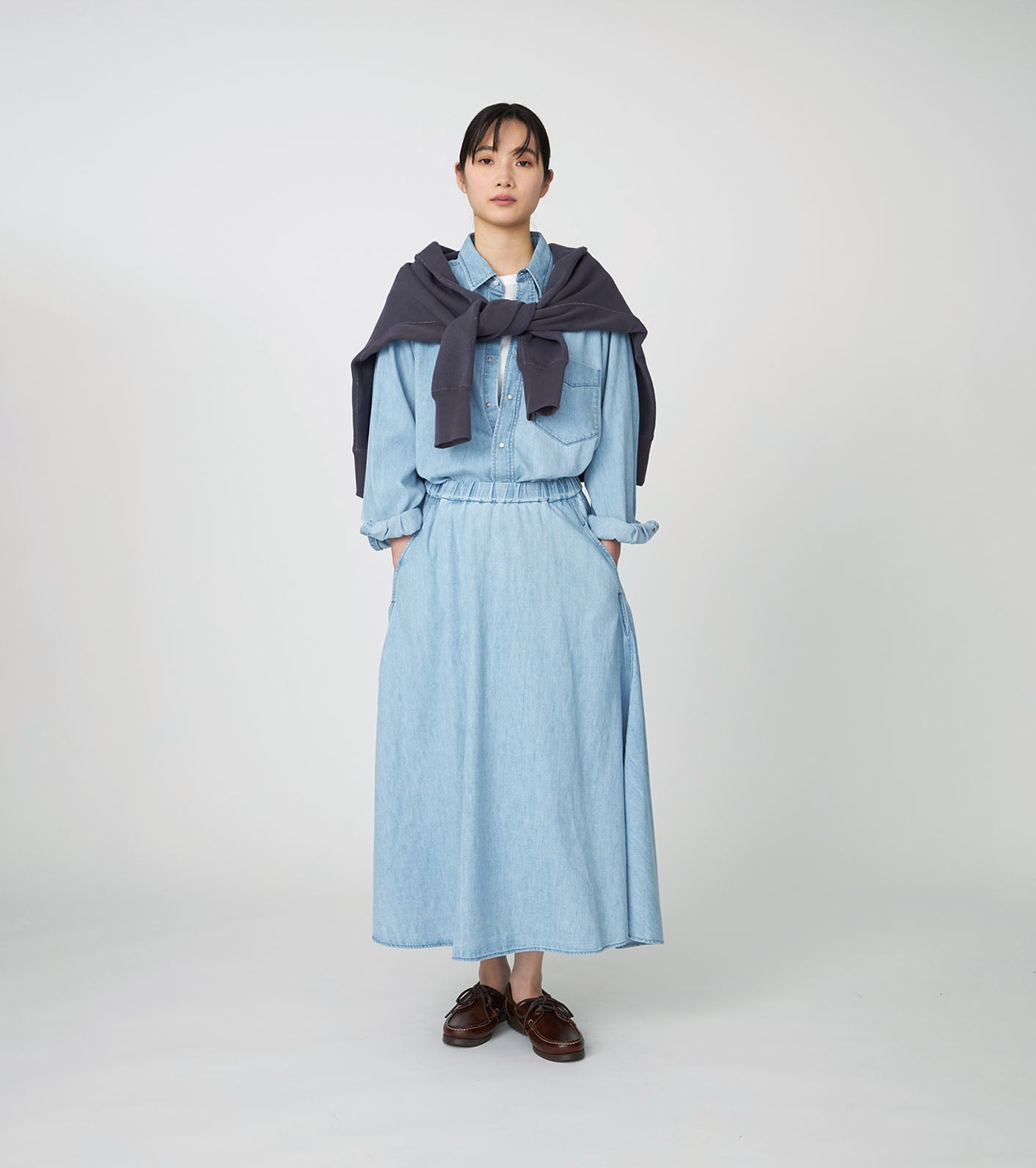 nanamica Regular Collar Light Denim Shirts