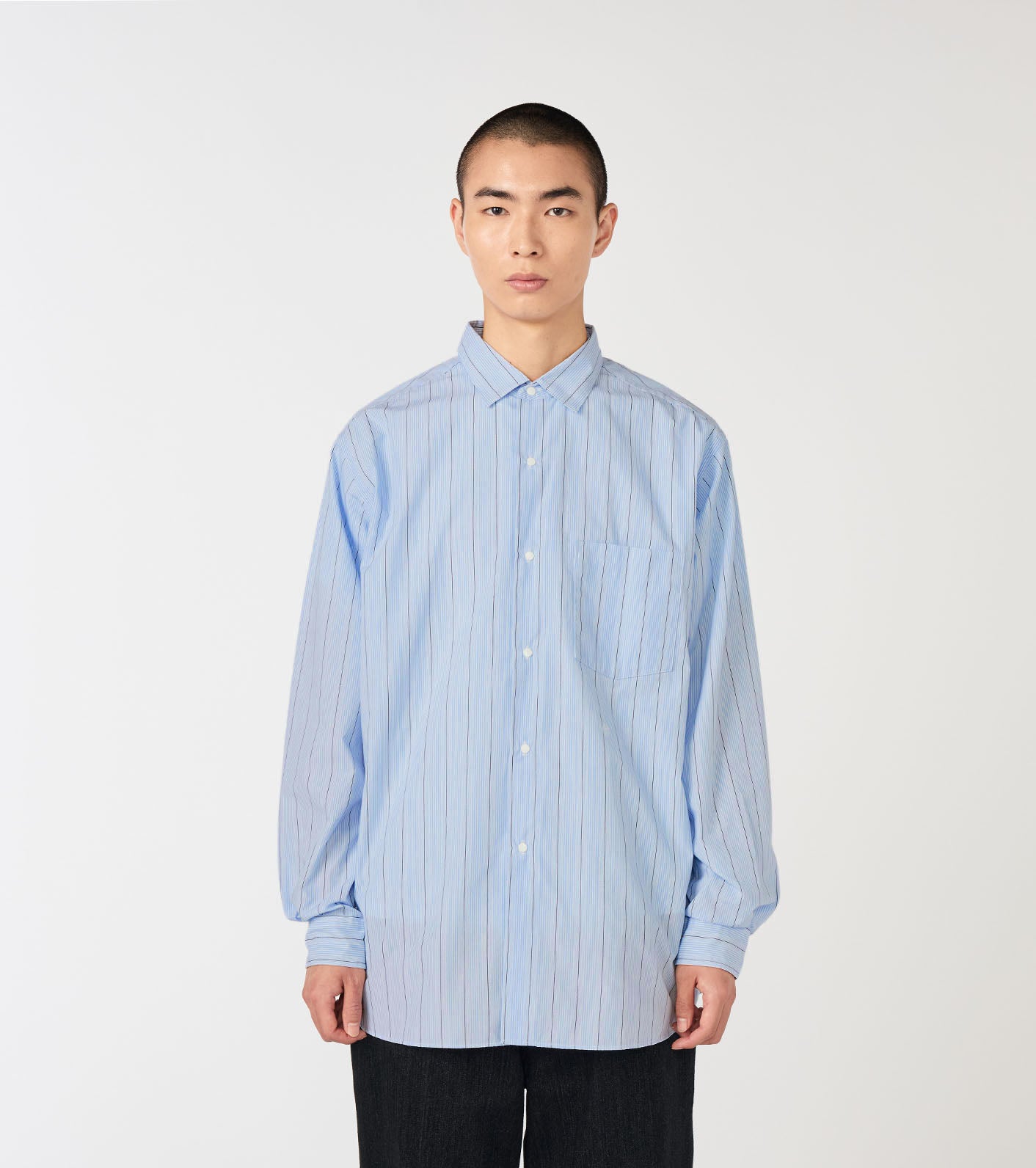 nanamica Regular Collar Stripe Wind Shirt