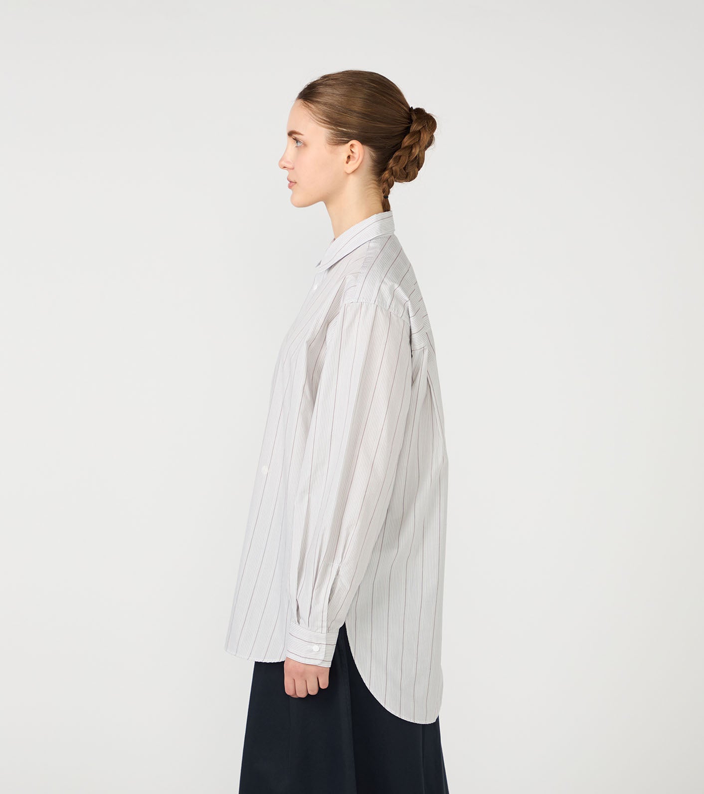 nanamica Regular Collar Stripe Wind Shirt